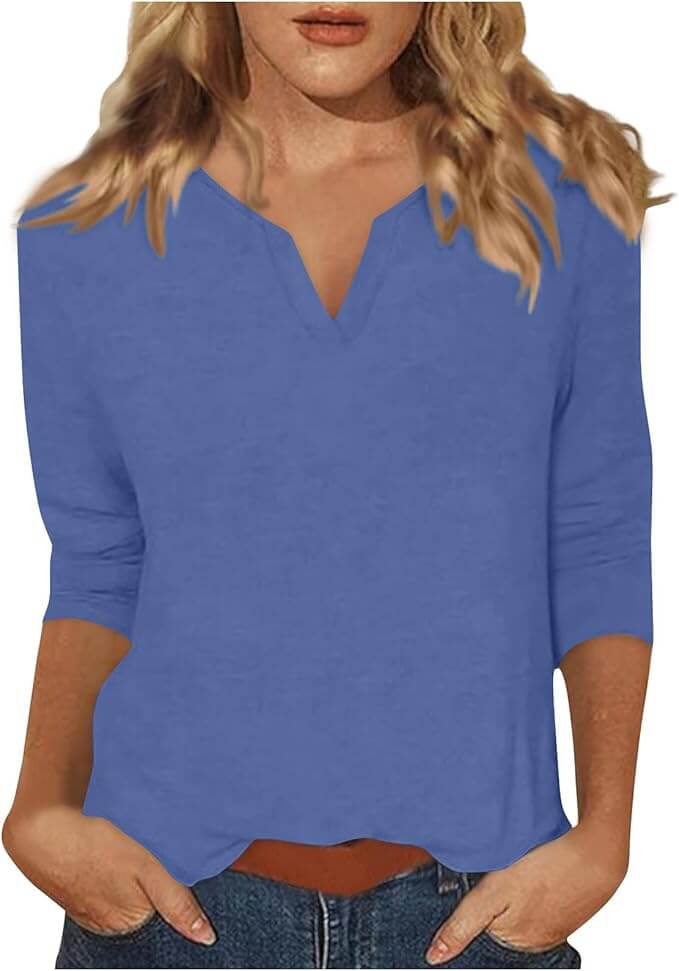 V-Ausschnitt Langarmshirt – 50% Rabatt