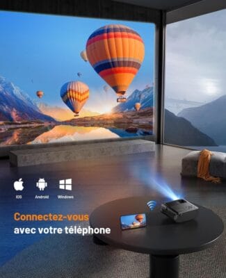 Der WiFi Mini Beamer mit Stativ projiziert Filme und Präsentationen kabellos in hoher Qualität.