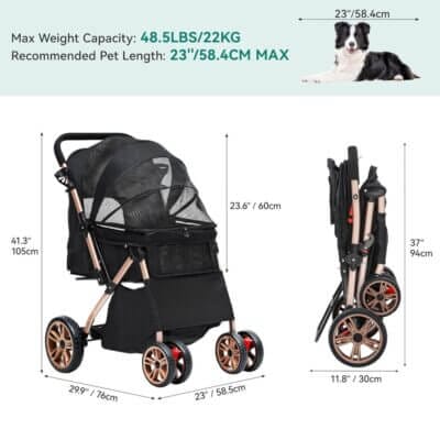 YITAHOME Faltbarer Hundebuggy - 50% Rabatt 2 Hundebuggy