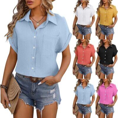 Musselin Damen Bluse in vielen Farben