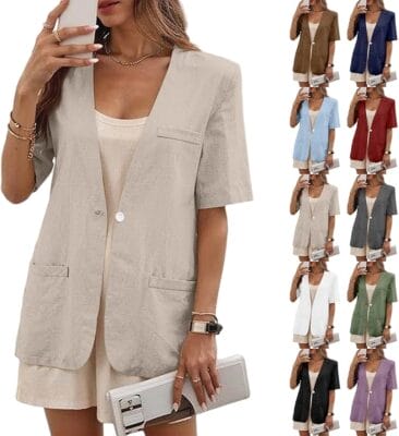 Einfarbiger Damen Sommer Blazer
