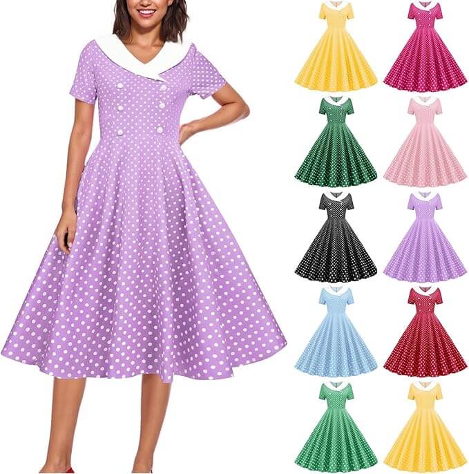 Damen Vintage Retro Cocktailkleid – 60% Rabatt