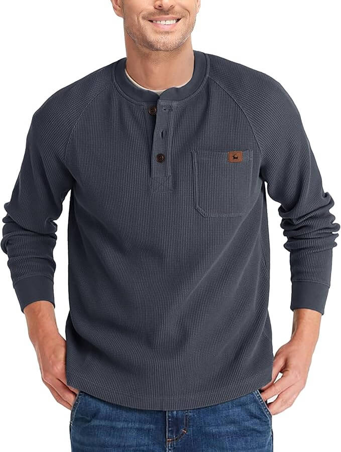 SPEEDRUN Henley Shirt Herren Langarm – 39% Rabatt