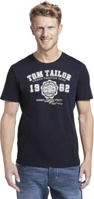 TOM TAILOR Herren T-Shirt mit Logo-Print