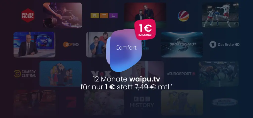 12 Monate WaipuTV für je nur 1 €