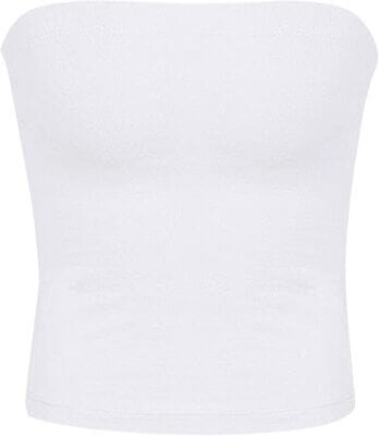 Elastisches Bandeau Top ohne Träger – ideal für Sommerlooks.