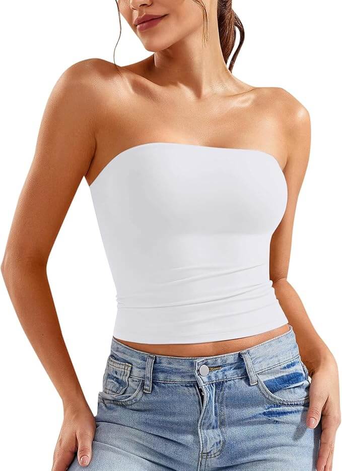  Schulterfreies Bandeau Top – 50% Rabatt