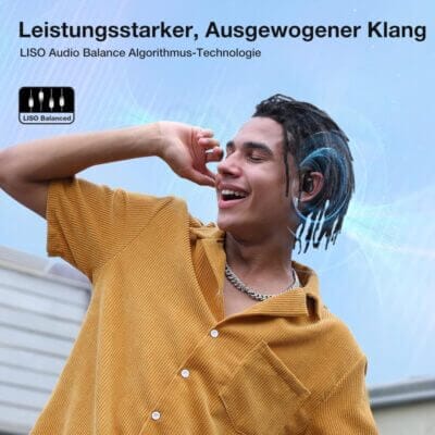 Der CT3 Pro Open Ear Kopfhörer ermöglicht dir ein sicheres Hörerlebnis mit klarer Audioqualität und offenem Design.