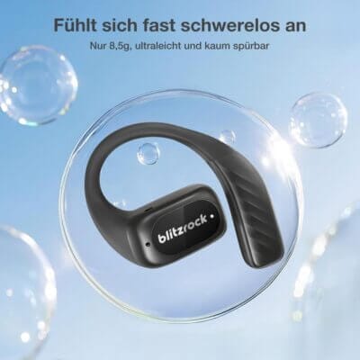 Das Audiogerät kombiniert Tragekomfort mit sicherem Sitz für aktive Tage.