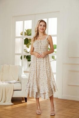 GRACE KARIN Blumen Kleid Tragebild 