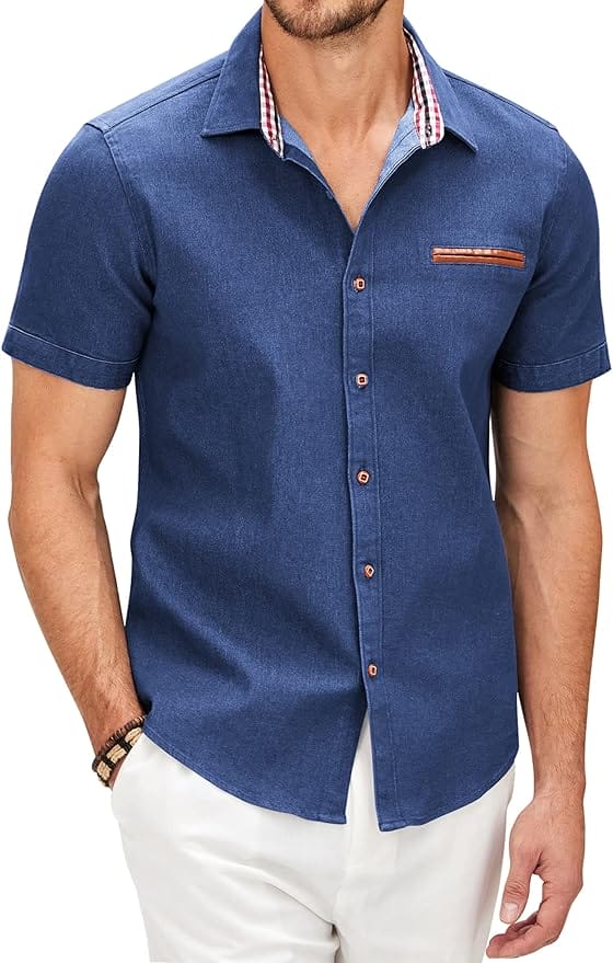 Herren Kurzarm Jeanshemd – 10% Rabatt