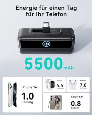 INIU Mini Powerbank mit 5500 mAh