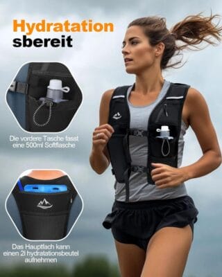 Die Ultraleichte Laufweste ist atmungsaktiv, windabweisend und wiegt fast nichts – perfekt für dein Training.