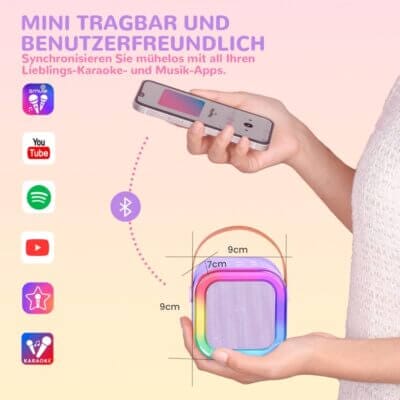 Karaoke-Maschine für Kinder mit Mikrofon – perfekt für musikalische Spiele.
