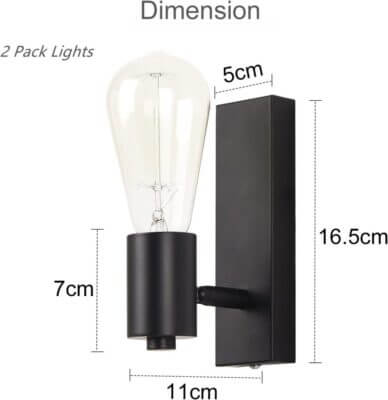 Das 2er Set Wandlampen bietet dir praktische Beleuchtung mit modernem Design.
