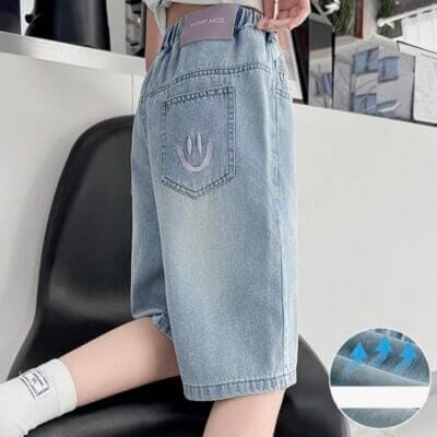 OUMSHBI Mädchen Jeansshorts