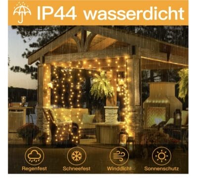 Ollny Lichtervorhang IP44 wasserdicht