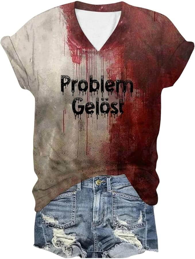 „Problem Gelöst“ Halloween-T-Shirt – 50% Rabatt
