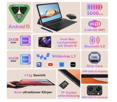 TABWEE Android 15 Tablet Details