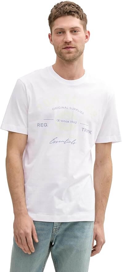 TOM TAILOR Herren T-Shirt mit Logo-Print – 56% Rabatt