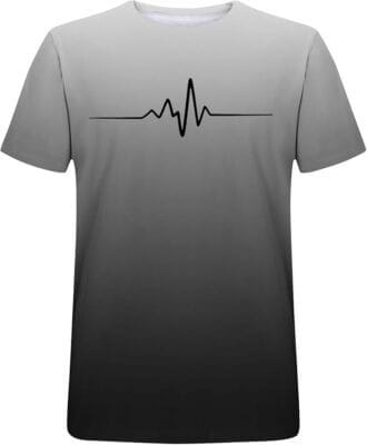 Locker geschnittenes Shirt mit dynamischem Herzfrequenz-Print.