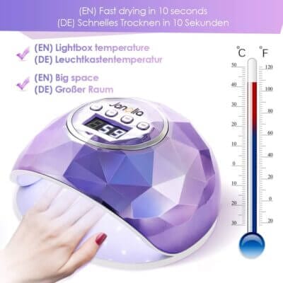 Professionelle Lampe zur schnellen Aushärtung von UV- und LED-Gelen.