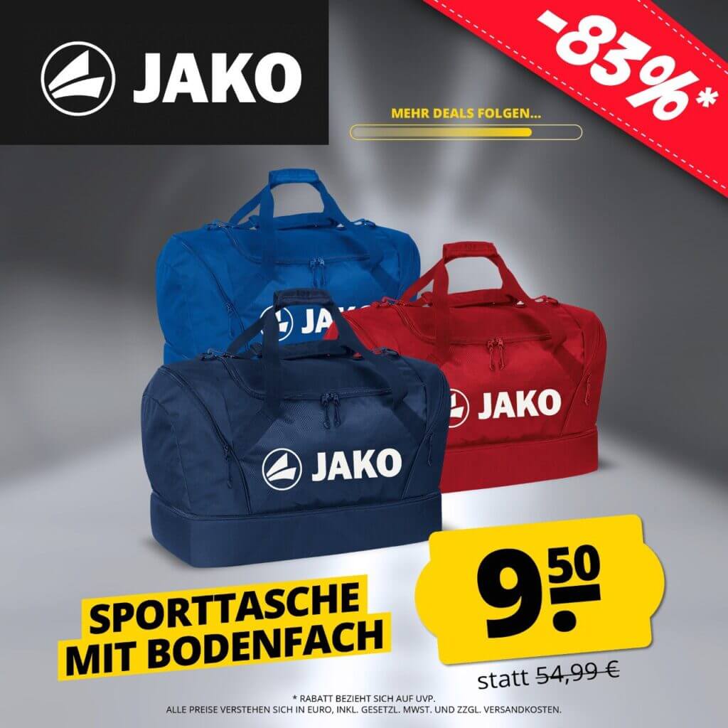 JAKO Sporttaschen Sale – Jede Tasche 81% Rabatt