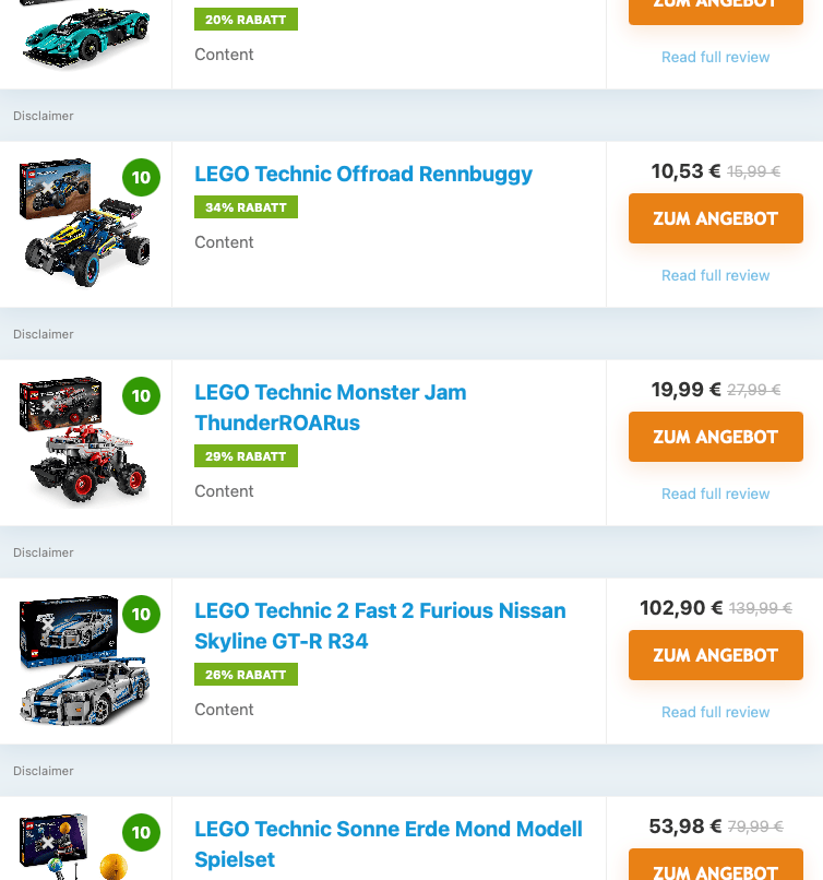 Lego Technic Sets Sammeldeal