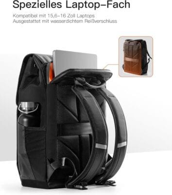 Robuster Rucksack mit 20L Volumen und Laptopfach für unterwegs.
