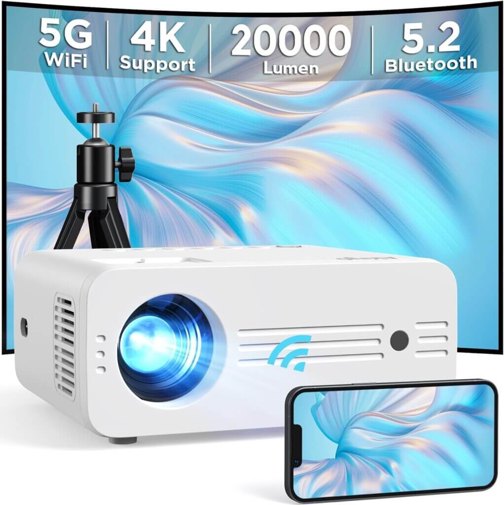 AKIYO Mini Beamer 4K mit Unterstützung – 42% Rabatt