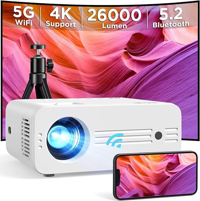 AKIYO Mini Beamer 4K mit Unterstützung – 56% Rabatt