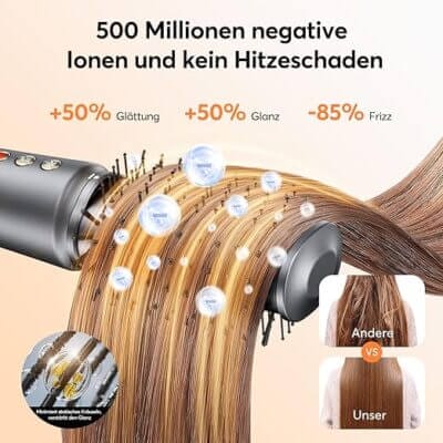 5-in-1-Airstyler mit Ionenfunktion für schonendes und flexibles Haarstyling.