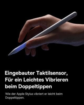 Der digitale Stift bietet präzises Schreiben und Zeichnen auf dem iPad.