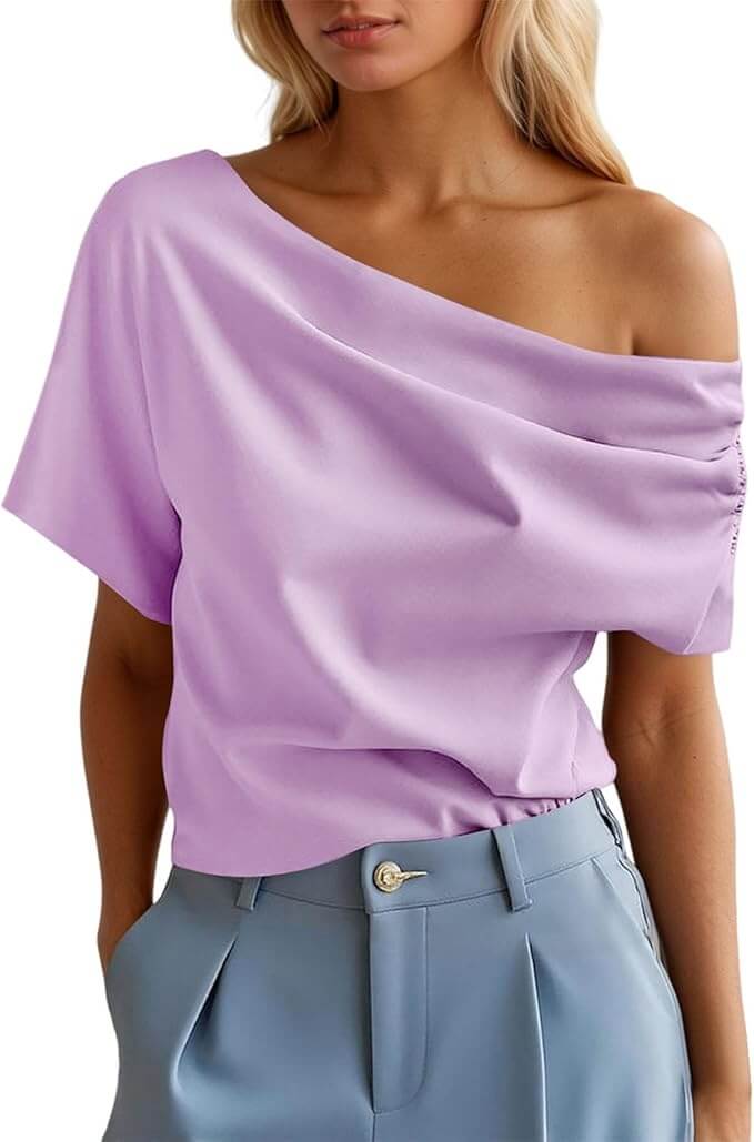 Basic Top Elegant One Shoulder in tollen modischen Farben – 50% Rabatt