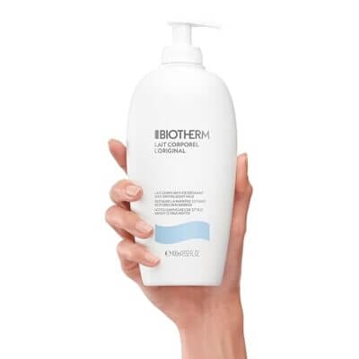 Leichte Biotherm Körperlotion mit frischem Duft und langanhaltender Feuchtigkeitspflege.