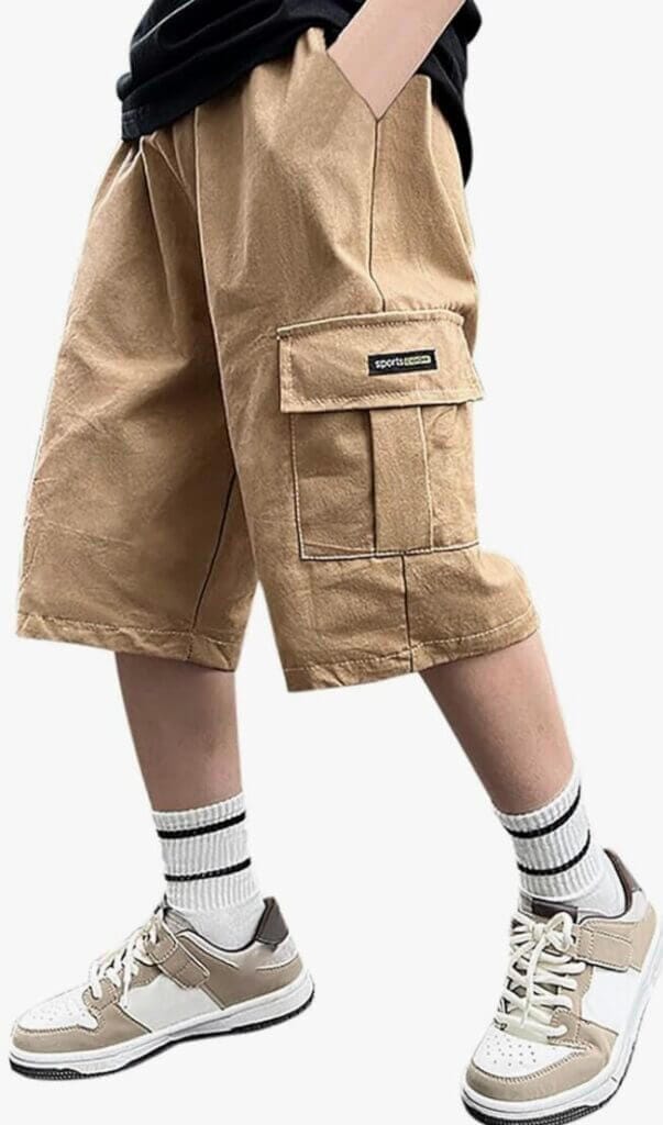 Kurze Cargoshorts für Jungen – 50% Rabatt