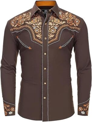 Klassisches Cowboyhemd mit Druckknöpfen und Brusttaschen.