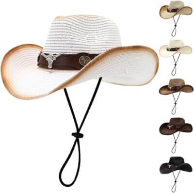 Robuster Hut mit breiter Krempe und klassischer Westernform.