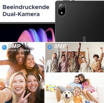 Android-Tablet mit 10-Zoll-Display, ideal für Arbeit, Freizeit und Medienkonsum.