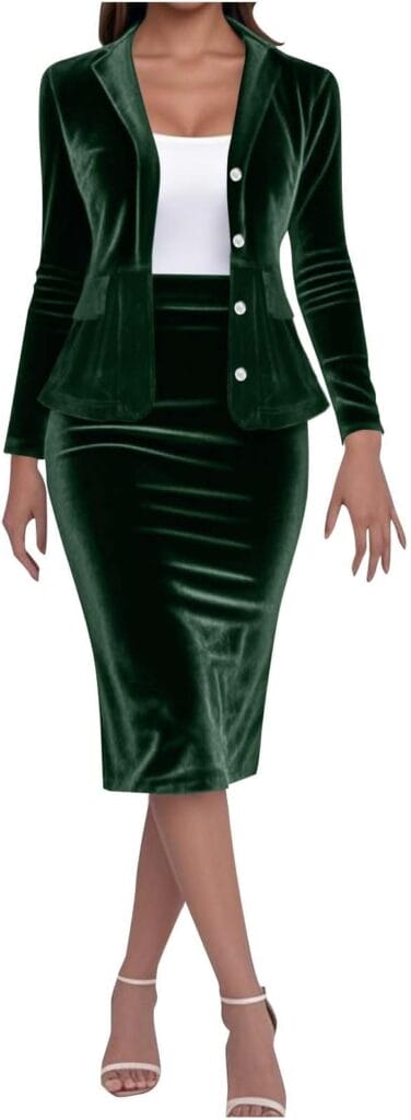 Damen Anzug Set in Samtoptik – 50% Rabatt