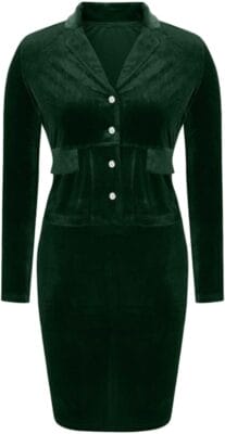 Zweiteiliges Set mit edler Samtstruktur – bestehend aus Hose und Jacke.