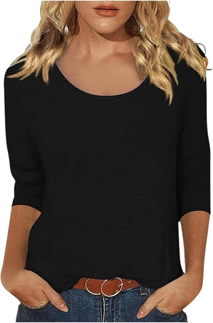 Damen Basic Shirt mit 3/4 Arm – 50% Rabatt