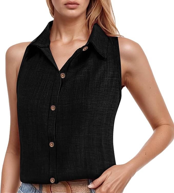 Ärmelloses Damen Blusenshirt – 50% Rabatt