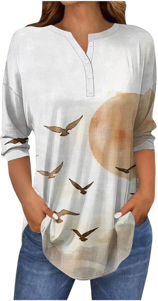 Damen Blusenshirt mit verschiedenen Prints – 50% Rabatt