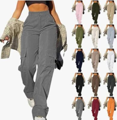 Damen-Cargohose im Y2K-Design