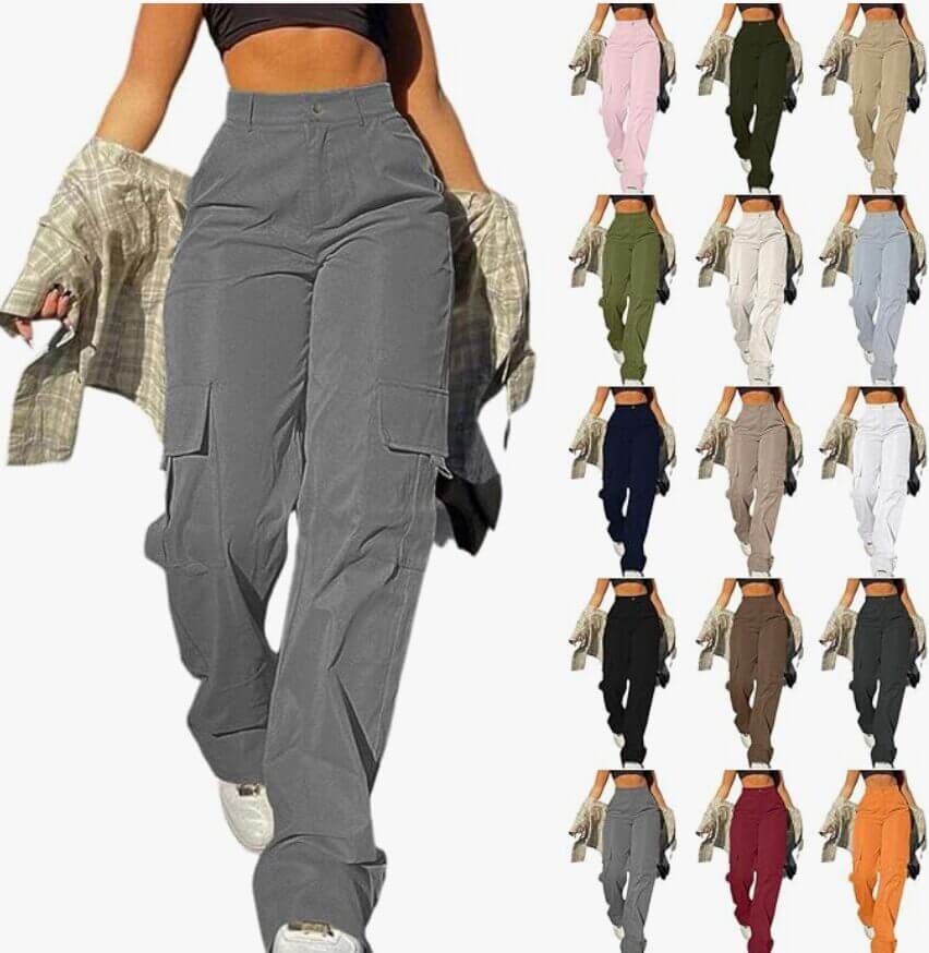Damen-Cargohose im Y2K-Design – 50% Rabatt