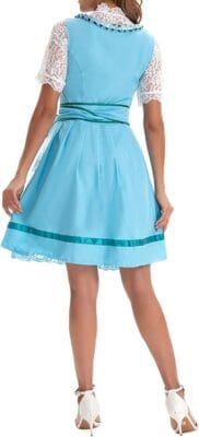 Dreiteiliges Set aus Dirndl, Schürze und Bluse – sofort bereit zum Anziehen.