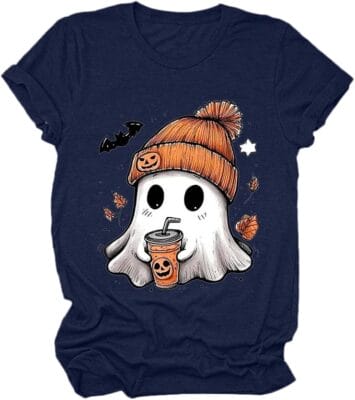 Auffälliges T-Shirt mit Halloween-Motiv – perfekt für Partys und Events.
