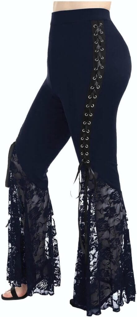 Damen Hose mit Schnürung und Spitze – 50% Rabatt