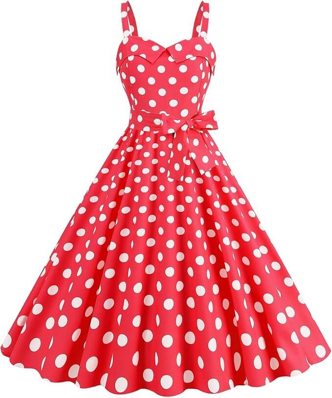 Damen Kleid mit Polka Dots – 50% Rabatt